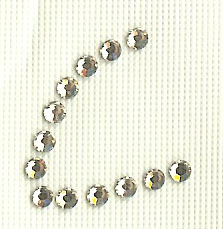 Hot Fix Rhinestone Letter C